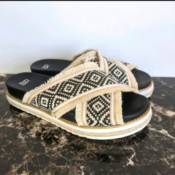 bp Shoes - BP Booker slide sandals woven straps size 7